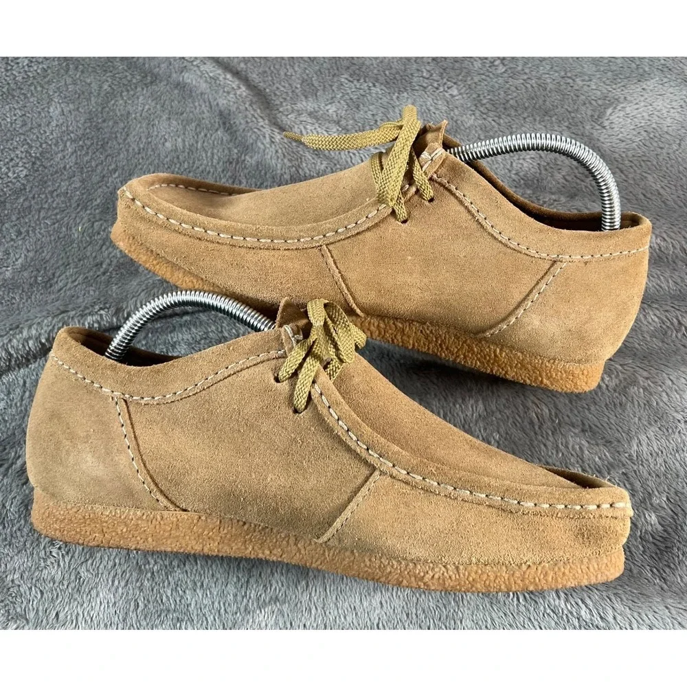 Clarks Shacre Boots Mens 9 Tan Dark Sand Suede Crepe Sole Chukka
